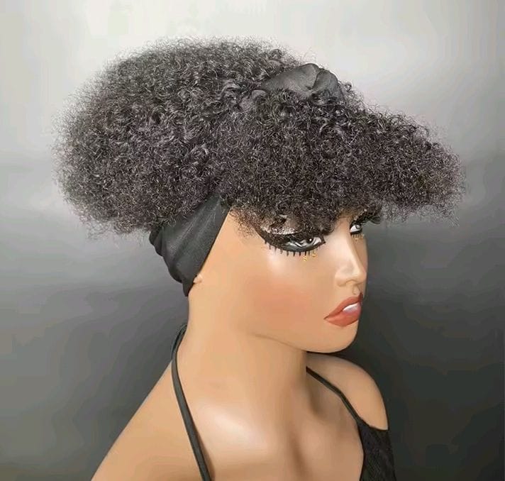 Headband Wig Curly Afro with Bang