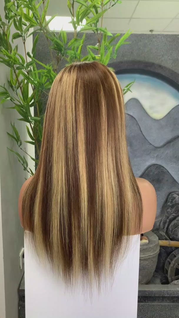 Human hair wig frontal 13x4 color 4/27