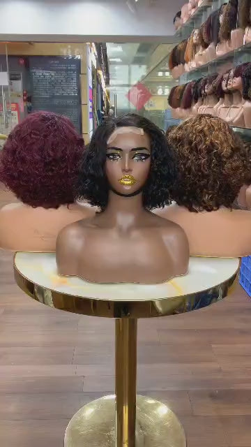 Perruque bouclée 4x4 curly courte